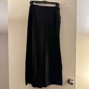 Halston Heritage Black Maxi Wide-Leg Skirt with Side Zip